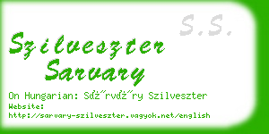 szilveszter sarvary business card